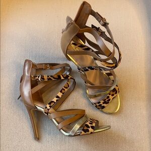 ALDO | Leopard Pony Hair Stiletto Sandals | Excellent Condition Size 8